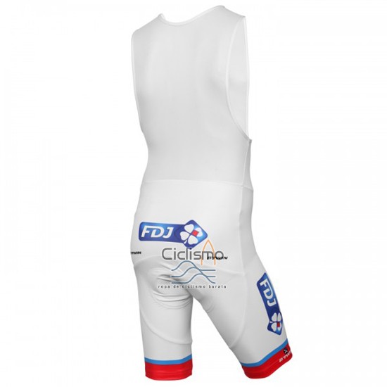 Fdj Ropa Ciclismo Culotte Corto 2016 Mangas Cortas Blanco y Rojo